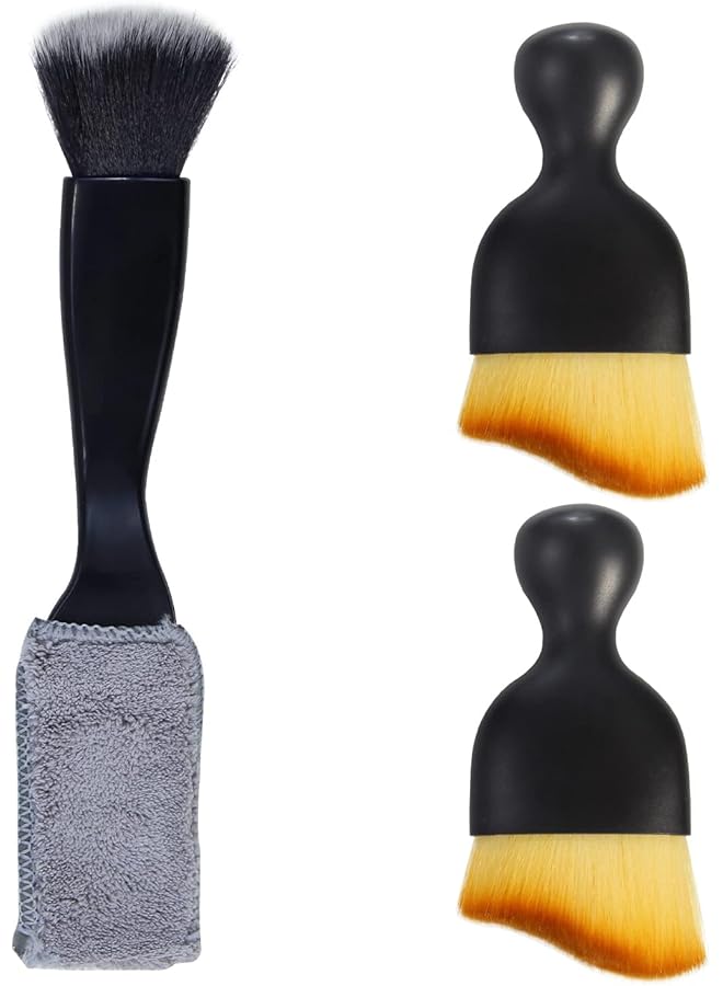 أوزيغالور 3 قطع من فرشاة الغبار الداخلية للسيارة، فرشاة ناعمة عالمية لتنظيف لوحة القيادة، لوحات التهوية، جلد لوحة القيادة - Image 1