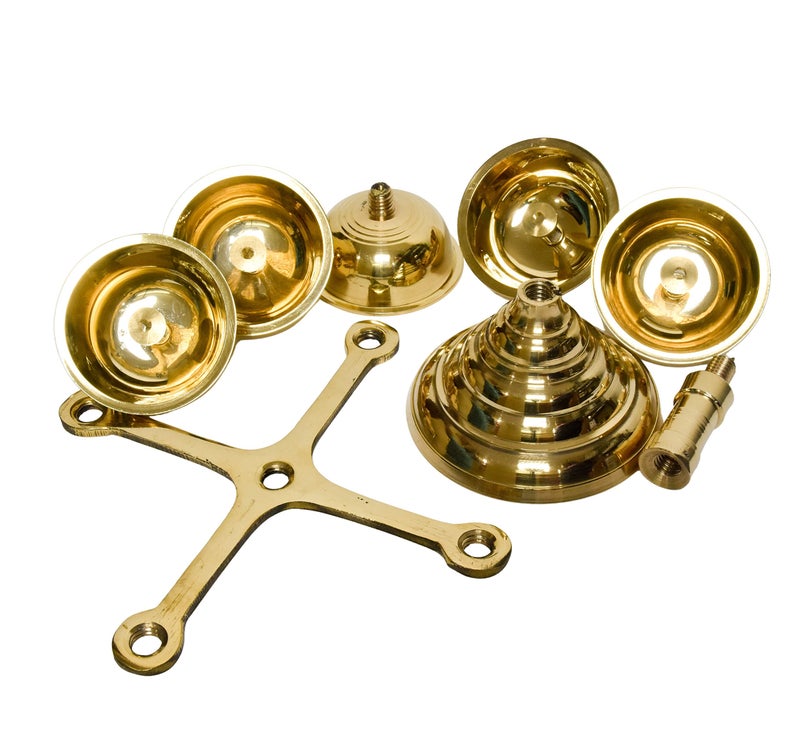 Bhimonee Decor Pure Brass 5-Faced Panchadeep Bhadradeepam | Akhand Jyothi Diya for Pooja & Home Temple (1.75 Inches, Pack of 1) - Image 5