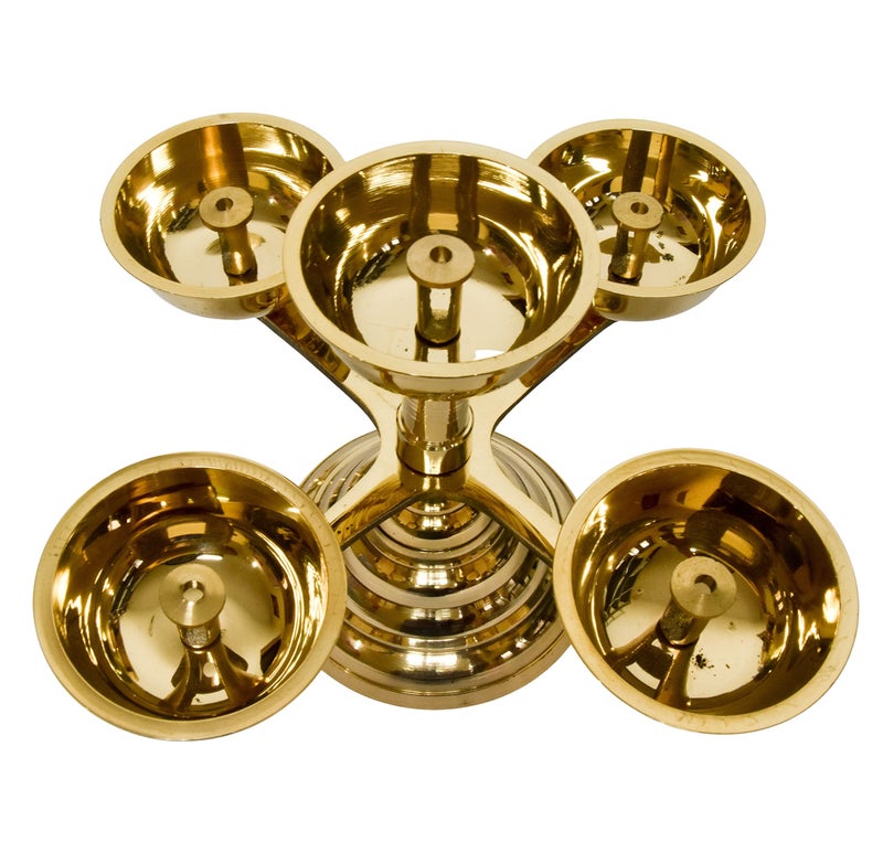 Bhimonee Decor Pure Brass 5-Faced Panchadeep Bhadradeepam | Akhand Jyothi Diya for Pooja & Home Temple (1.75 Inches, Pack of 1) - Image 4