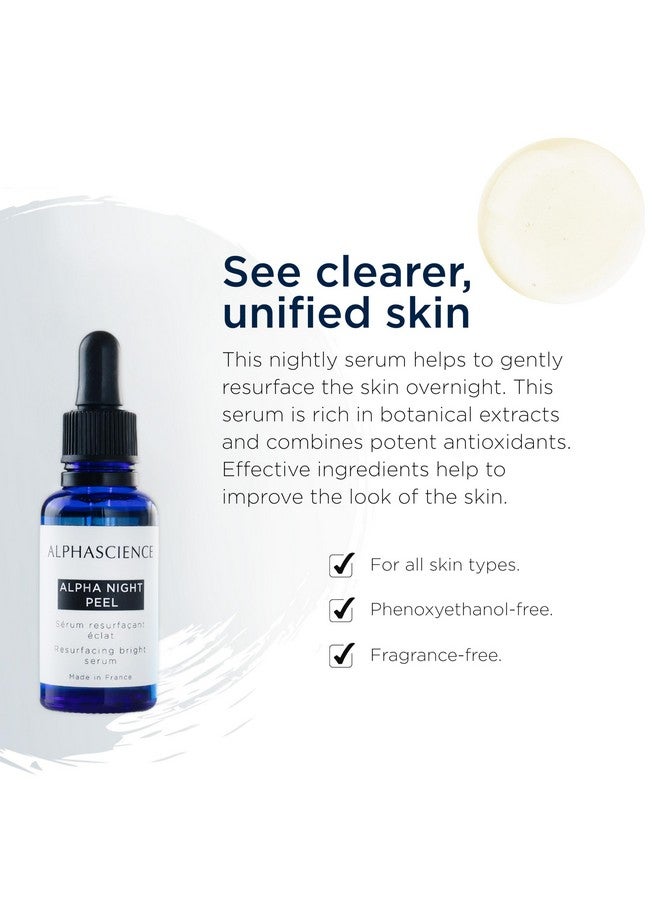 ALPHASCIENCE Alpha Night Peel Unifying Resurfacing Serum Helps Smooth Uneven Skin For Oily & Acne Prone Skin And Fine Lines And Wrinkles 30 Ml / 1 Fl. Oz. - Image 2