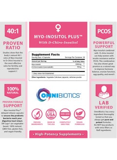OmniBiotics Myoinositol Plus  Dchiroinositol  Pcos Supplement  Helps Promote Hormone Balance And Support Ovarian Function  Natural Fertility Supplements 120 Capsules  - Image 4