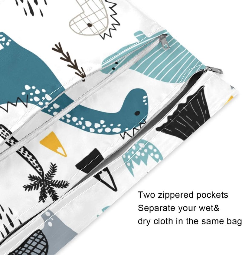 KEEPREAL Cactus Plant Wet Dry Bag for Cloth DiaperSwimsuitTravelBeach  Water Resistant Wet Bags  Perfect for Wet Clothes Toiletries 2 Pack - Image 3