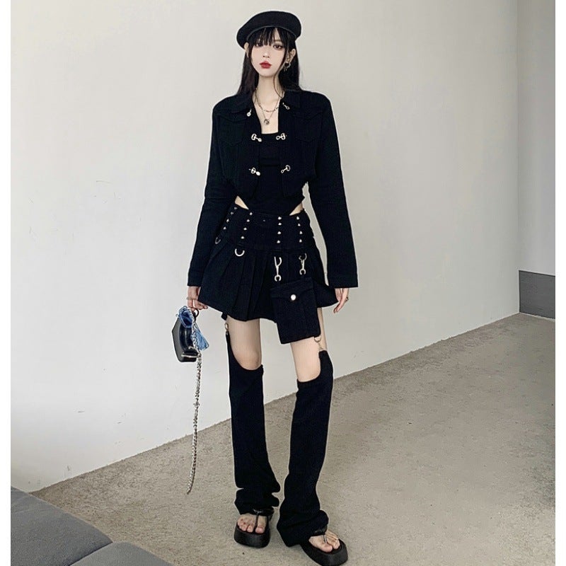 2023 Spring Denim Jacket Retro Style for Women Jacket + vest  - Image 1