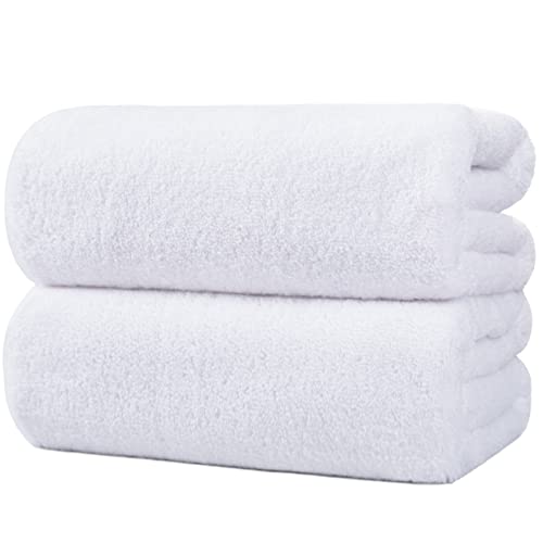 POLYTE Quick Dry Lint Free Microfiber Bath Sheet, 35 x 70 in, Pack of 2 (White) - Image 1