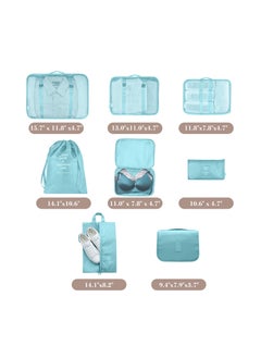 Cool Baby 8 Pcs Travel Packing Cubes for Suitcases Lightweight Travel Essential Bag with Toiletries Bag for Clothes Shoes Cosmetics Toiletries, For 18-32'' luggage (Blue)  - Image 3