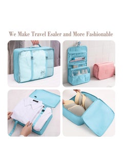 Cool Baby 8 Pcs Travel Packing Cubes for Suitcases Lightweight Travel Essential Bag with Toiletries Bag for Clothes Shoes Cosmetics Toiletries, For 18-32'' luggage (Blue)  - Image 5