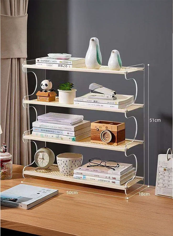 LEDIN Water cup storage rack desktop cup rack imitation rattan tea set storage mug kitchen coffee multi-layer home  - Image 5