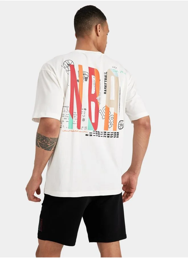DeFacto DeFacto Defacto Fit NBA Licensed Oversize Fit Crew Neck T-Shirt