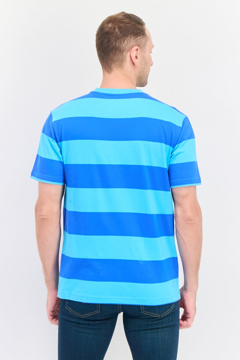 GAP Men Classic Fit Crew Neck Short Sleeve Stripe T-Shirt, Blue - Image 3