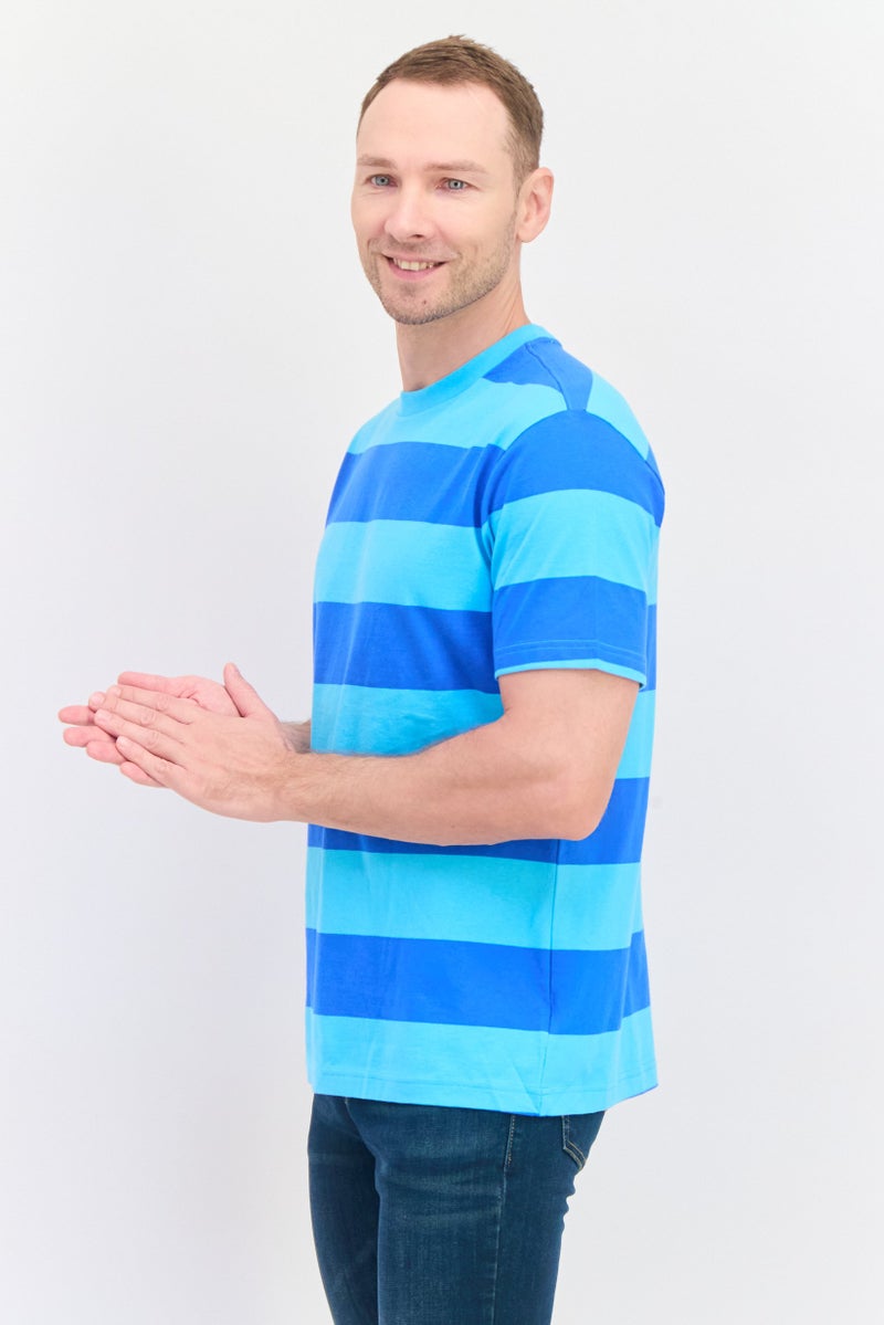GAP Men Classic Fit Crew Neck Short Sleeve Stripe T-Shirt, Blue - Image 2