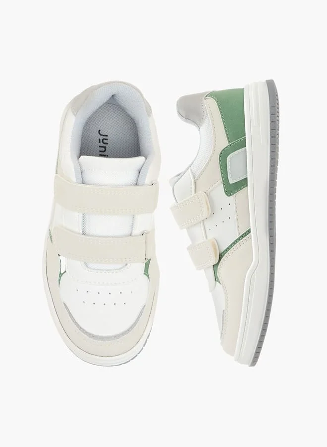 جونيورز Boys Panelled Sneakers With Hook And Loop Closure