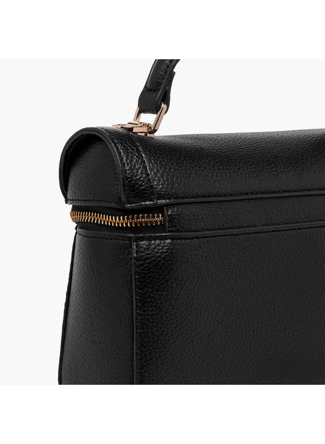 Celeste Women Textured Crossbody Bag with Detachable Strap and Zip Closure
