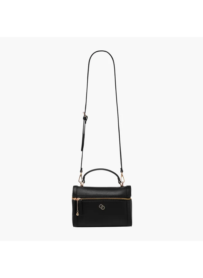 Celeste Women Textured Crossbody Bag with Detachable Strap and Zip Closure