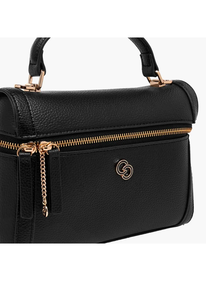 Celeste Women Textured Crossbody Bag with Detachable Strap and Zip Closure