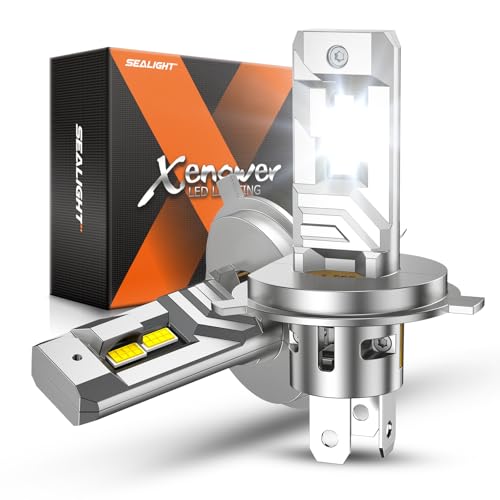 SEALIGHT H4 Bulbs, 40000LM 8X Brightness H4 Light Bulbs, 6500K Cool White Bulbs with 15000RPM Fan, Plug and Play, IP68 Waterproof, Pack of 2 - Image 1