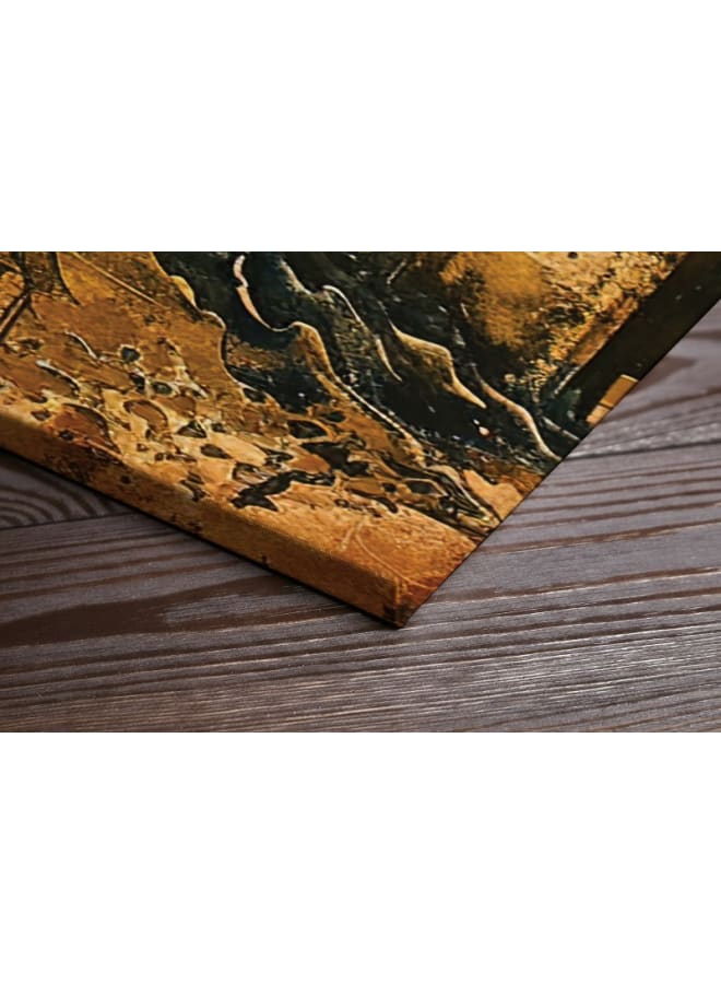 Home Gallery Painting Mosque With Palm Trees Moon Background Printed On Canvas Wall Art - Image 2