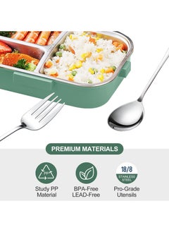 YumLock YumLock Stainless Steel Bento Lunch Box with Divided Compartments, Leakproof, for Adults and Kids, Sauce Jar and Cutlery, Camera Design  - Image 4