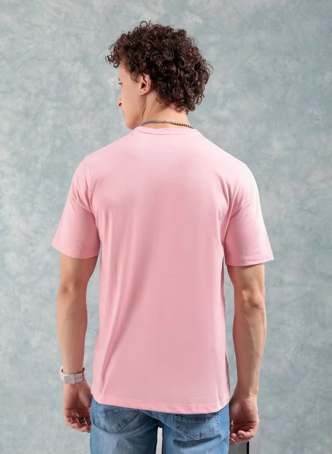 شركة المرآب الهندية Men Slim Fit Solid Round Neck Tshirt