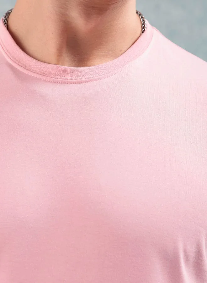 شركة المرآب الهندية Men Slim Fit Solid Round Neck Tshirt