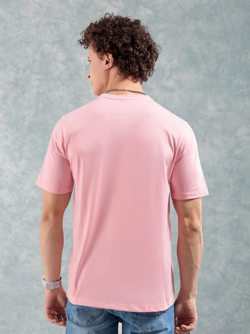 شركة المرآب الهندية Men Slim Fit Solid Round Neck Tshirt