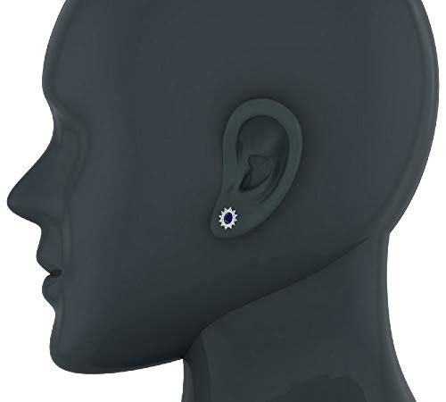 Glitz Design Blue Sapphire Earrings for women 14K White Gold September Birthstone earrings 1.50 carat tw - Image 2