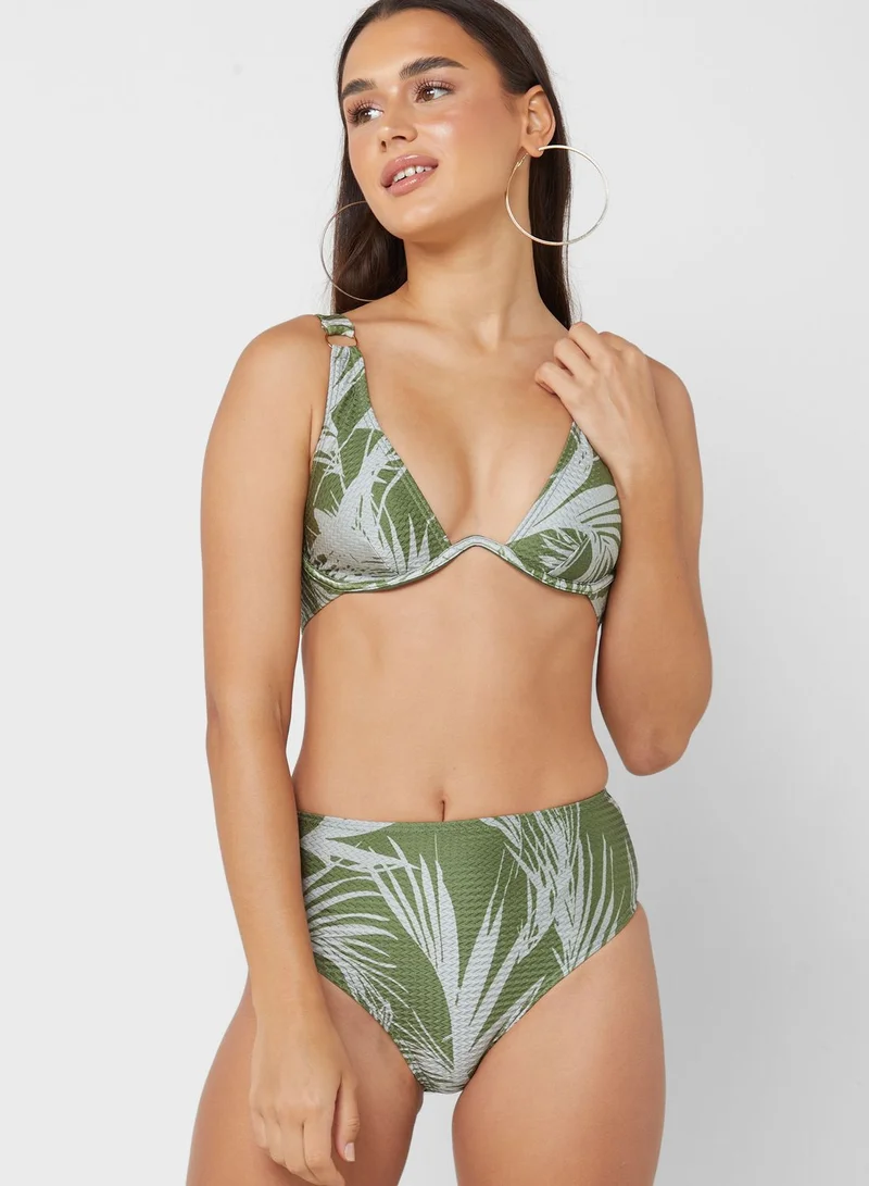 SOUTH BEACH Printed Plunge Bra & Brief Set