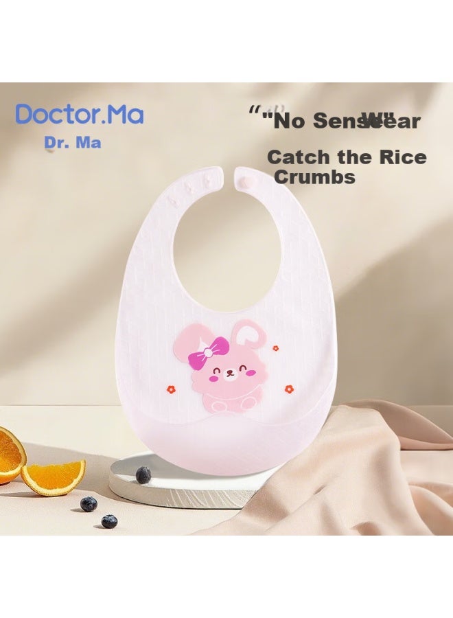 Doctor Ma Baby Bibs Toddler Feeding Bibs Infant Feeding A Baby Toddler Supplementary Food Snack Bib Thin Pink - Image 1