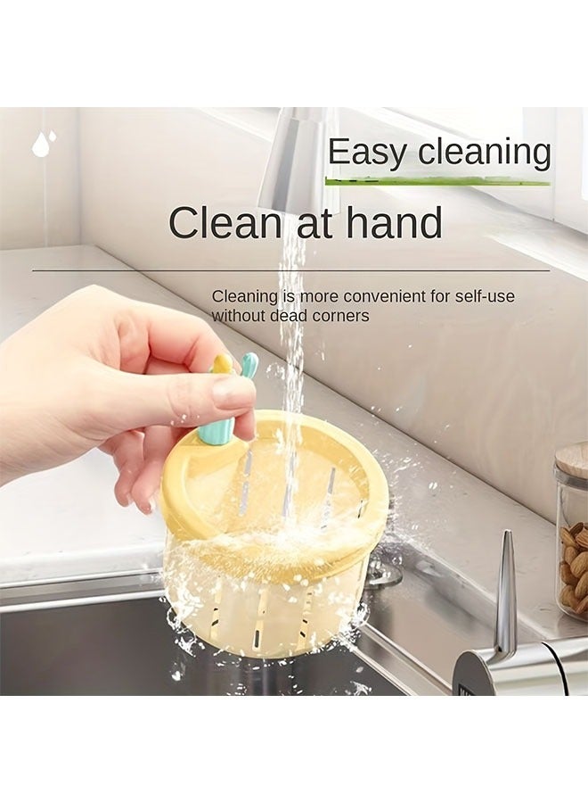 HOMESTAR 3pcs Cactus-Shaped Kitchen Sink Strainer - Creative Drain Basket for Residue, Anti-Clog & Odor Prevention, Chrome Finish - Image 2