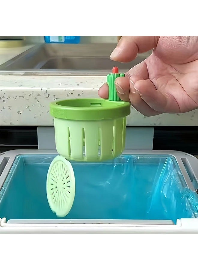 HOMESTAR 3pcs Cactus-Shaped Kitchen Sink Strainer - Creative Drain Basket for Residue, Anti-Clog & Odor Prevention, Chrome Finish - Image 5