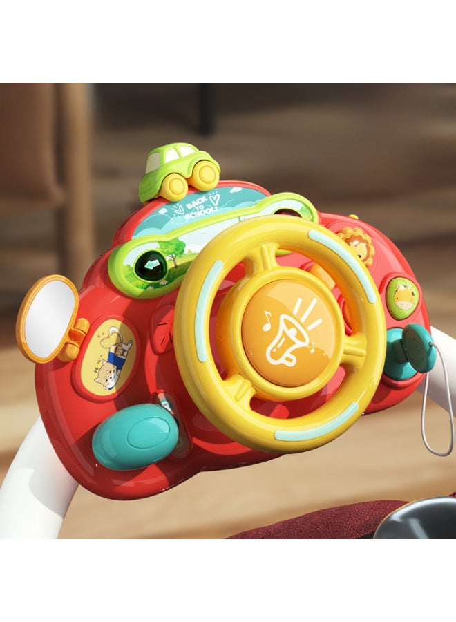 لعبة عجلة قيادة الطفل محاكاة 0-1-2-3 تعليم مبكر للأطفال بعمر عامين، شحن المقعد الخلفي للسيارة - اللون: عجلة قيادة محاكاة 【أخضر】 بطارية عادية (إصدار صندوق الألوان) - Image 2