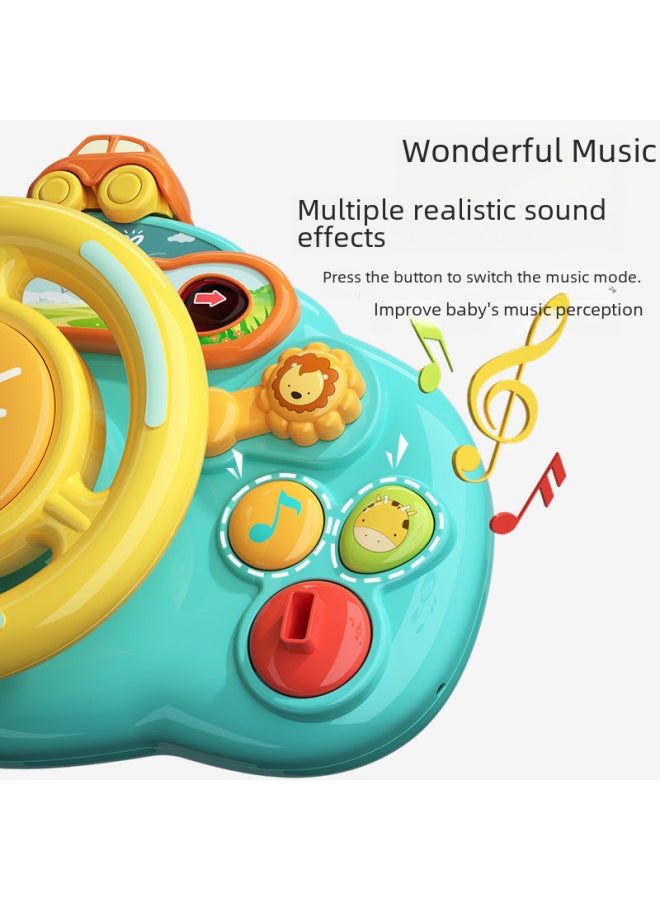 لعبة عجلة قيادة الطفل محاكاة 0-1-2-3 تعليم مبكر للأطفال بعمر عامين، شحن المقعد الخلفي للسيارة - اللون: عجلة قيادة محاكاة 【أخضر】 بطارية عادية (إصدار صندوق الألوان) - Image 5