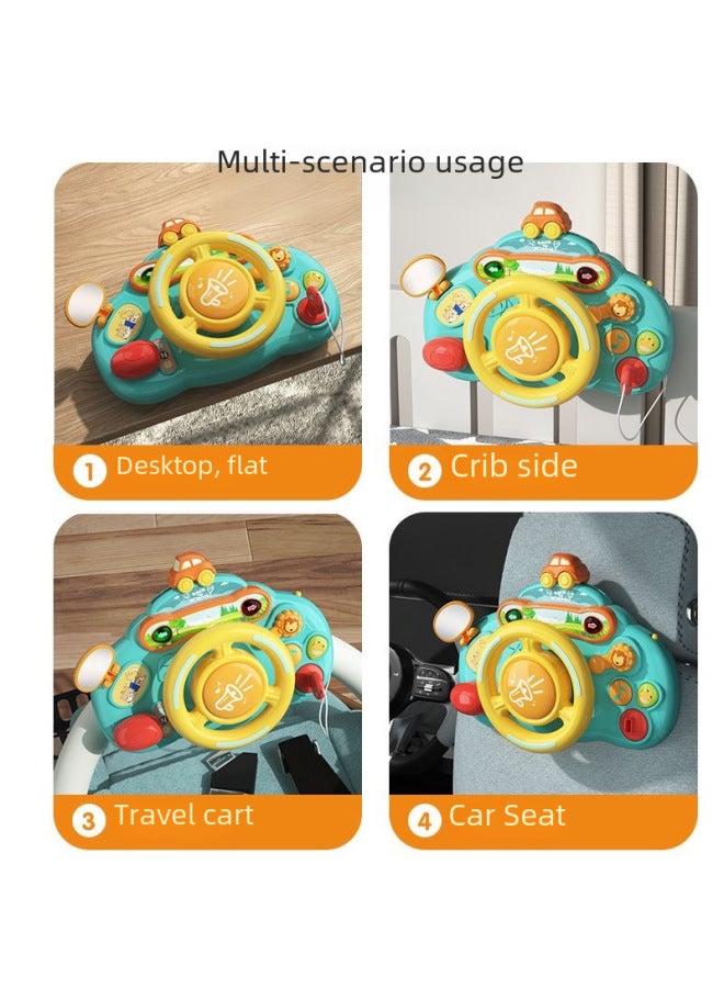 لعبة عجلة قيادة الطفل محاكاة 0-1-2-3 تعليم مبكر للأطفال بعمر عامين، شحن المقعد الخلفي للسيارة - اللون: عجلة قيادة محاكاة 【أخضر】 بطارية عادية (إصدار صندوق الألوان) - Image 4