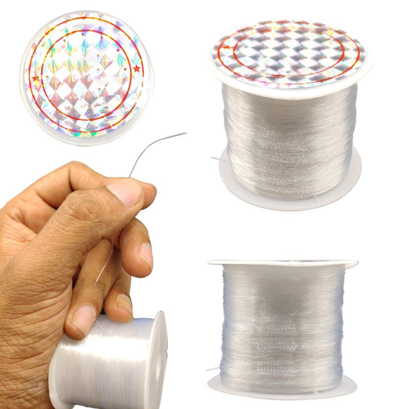 DIY Crafts Pack of 3 Pcs, Transparent Color, Non Stretchy Jewellery Making Invisible Thread for Necklaces Nylon Wire Jewellery-Making Threa (Pack of 3 Pcs, Transparent Color) - Image 1