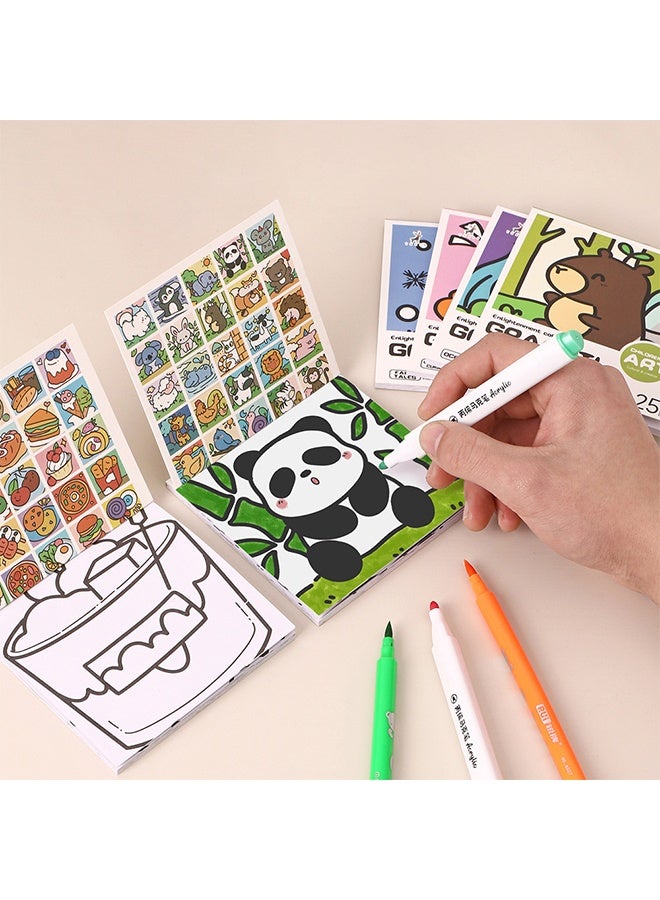 Lemon Mini Coloring Book Kid Bulk,  Bold and Easy, Cute Art for Teens & Women Stress Relief, 25 Pages x 4 Pack Travel Size - Image 2