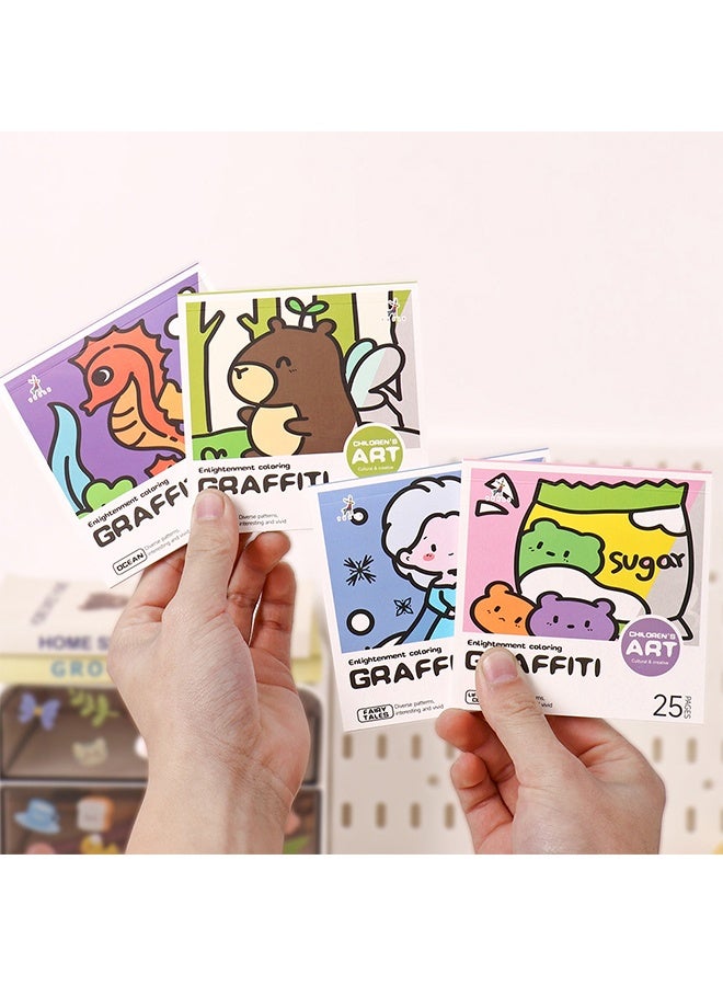 Lemon Mini Coloring Book Kid Bulk,  Bold and Easy, Cute Art for Teens & Women Stress Relief, 25 Pages x 4 Pack Travel Size - Image 4