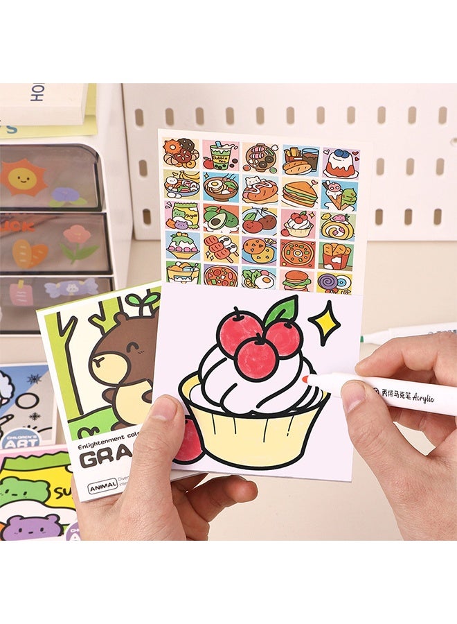 Lemon Mini Coloring Book Kid Bulk,  Bold and Easy, Cute Art for Teens & Women Stress Relief, 25 Pages x 4 Pack Travel Size - Image 3