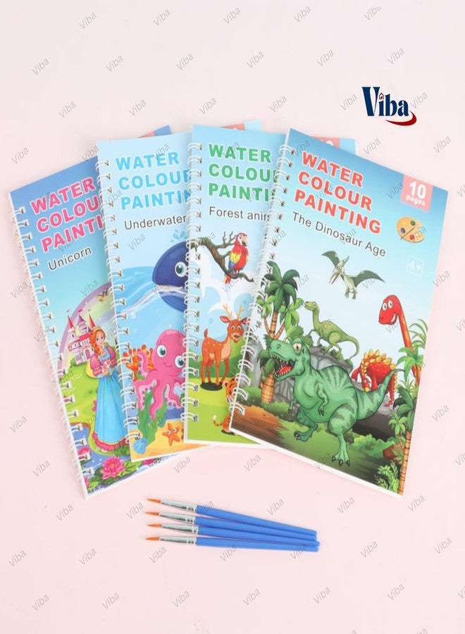 VIBA® Colouring Books with Paint Brush (Pack of 12) - Travel Activity Kit for Kids | Unisex Return Gifts for Boys & Girls | DIY Bookmark Colouring Set (Assorted) - Image 5