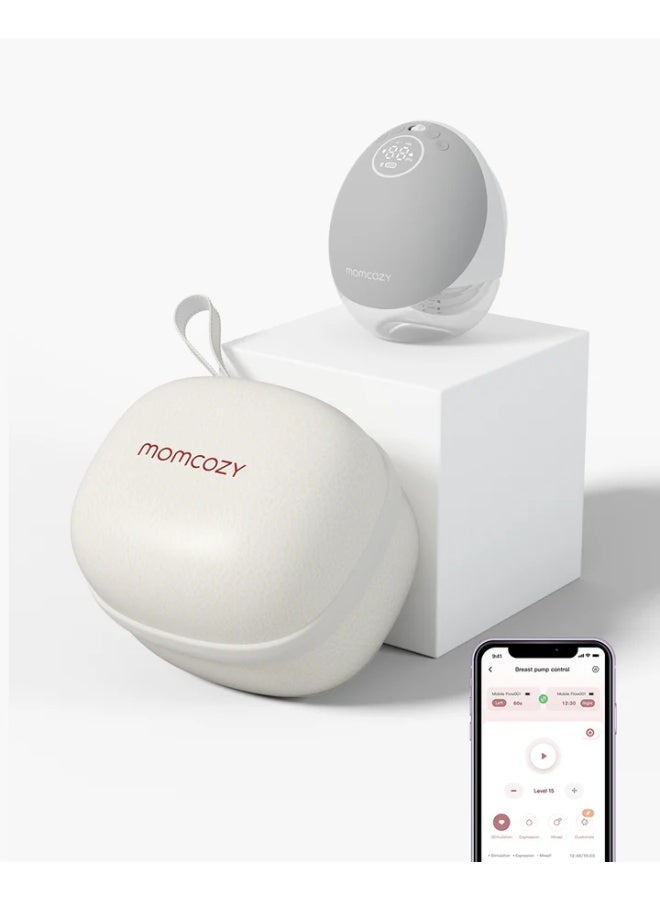 Momcozy M9 Mobile Flow Single Wearable Breast Pump Hands-Free Smart App Control 15 Levels Strong Suction Quiet Portable Electric Pump - Image 1
