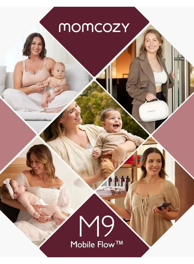Momcozy M9 Mobile Flow Single Wearable Breast Pump Hands-Free Smart App Control 15 Levels Strong Suction Quiet Portable Electric Pump - Image 3