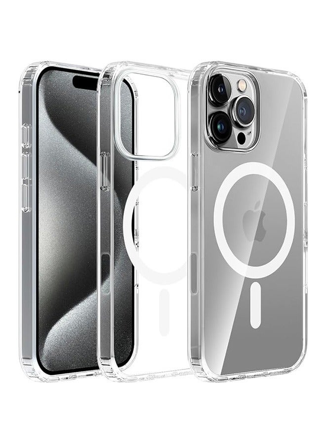 Magnetic Case for iPhone 16 Pro 5G 6.3 inch, Compatible with MagSafe, Scratch-Resistant Back, Anti-Fall Drop Protection, Anti-Scratch Back Magnetic Phone Cover (Clear)  - Image 1