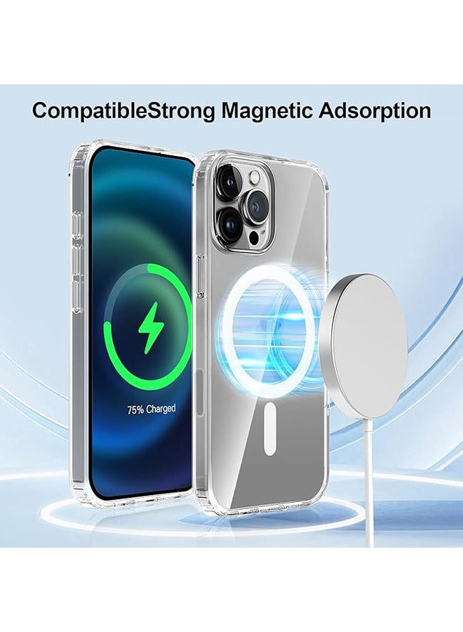 Magnetic Case for iPhone 16 Pro 5G 6.3 inch, Compatible with MagSafe, Scratch-Resistant Back, Anti-Fall Drop Protection, Anti-Scratch Back Magnetic Phone Cover (Clear)  - Image 3