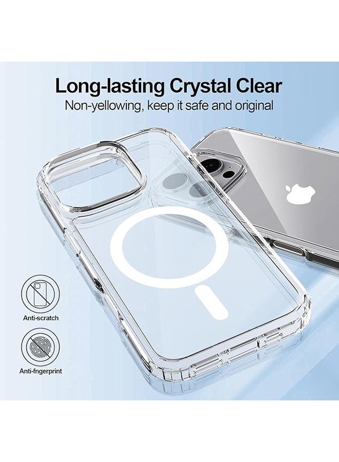 Magnetic Case for iPhone 16 Pro 5G 6.3 inch, Compatible with MagSafe, Scratch-Resistant Back, Anti-Fall Drop Protection, Anti-Scratch Back Magnetic Phone Cover (Clear)  - Image 5
