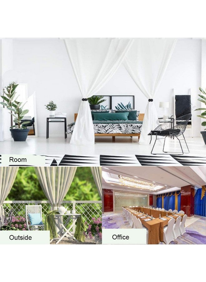 HASTHIP® Pack of 2 Magnetic Curtain Tiebacks Buckle Clips Tie Band Woven Curtain Holdbacks Home Office Decorative Drape (Black) - Image 5