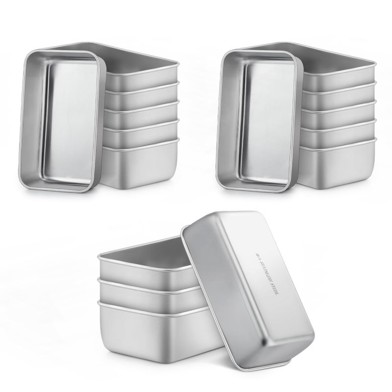 LIANYU 16 Pack Mini Loaf Pan for Baking Bread, 6.3 x 3.5 Inch Stainless Steel Small Bread Tin Loaf Pan for Homemade Meatloaf, Metal Loaf Baking Pan Mold for Banana Sourdough Sandwich, Dishwasher Safe - Image 1
