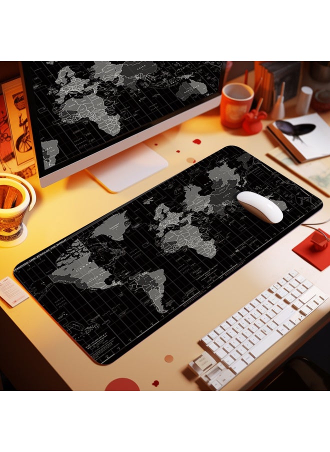 World Map For Large Game Mat Table Mat Keyboard Mat Office Desk Mat Mouse Mat-Color:300*800*4mm-Pattern:Map 6