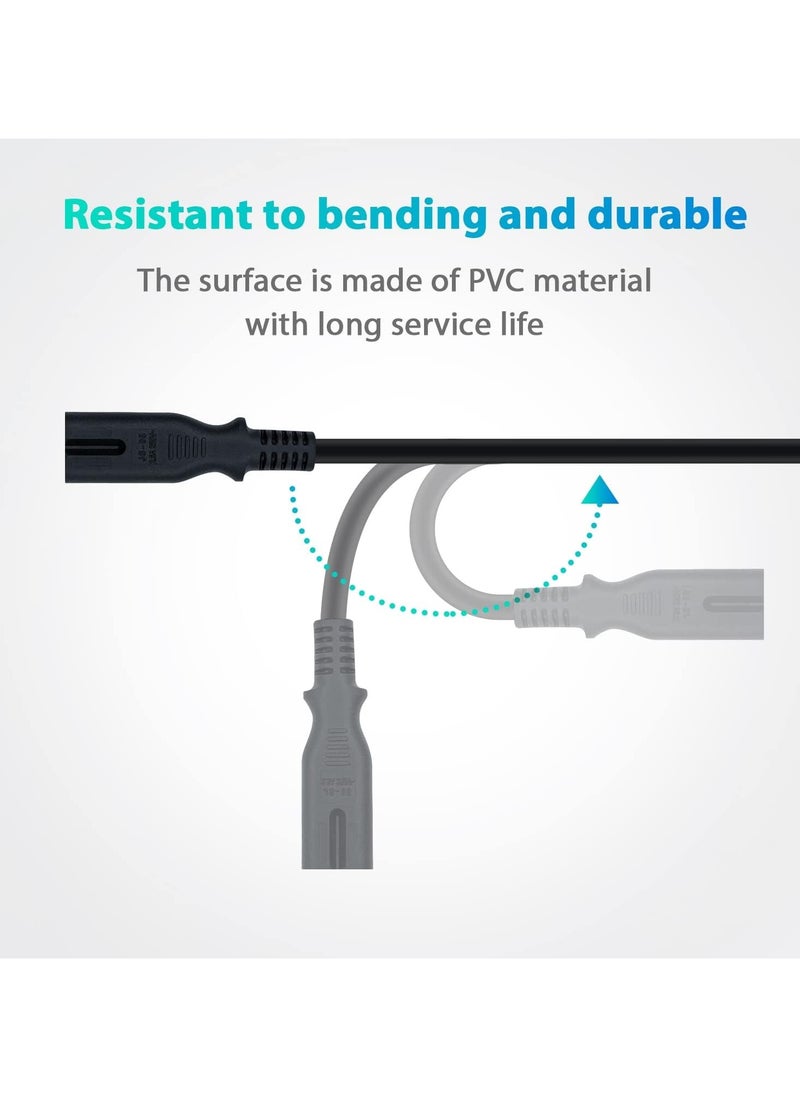 GUDOO - 3M UK Power Cable (IEC320C7 to BS 1363) C7 Figure 8 Power Lead, PS4 Power Cable, Kettle Lead/Power Cord compatible with Samsung LG Philips Toshiba TV/Printer/PS4/PS3/PS5 - Image 1
