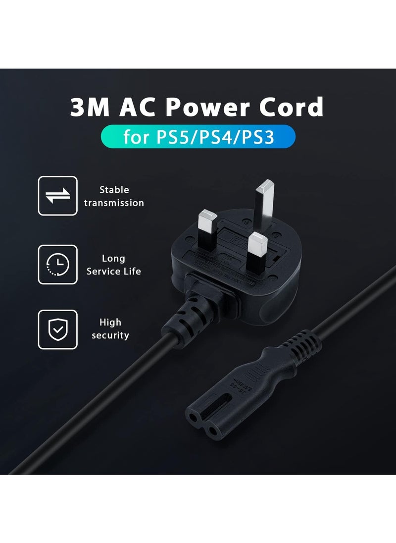 GUDOO - 3M UK Power Cable (IEC320C7 to BS 1363) C7 Figure 8 Power Lead, PS4 Power Cable, Kettle Lead/Power Cord compatible with Samsung LG Philips Toshiba TV/Printer/PS4/PS3/PS5 - Image 1