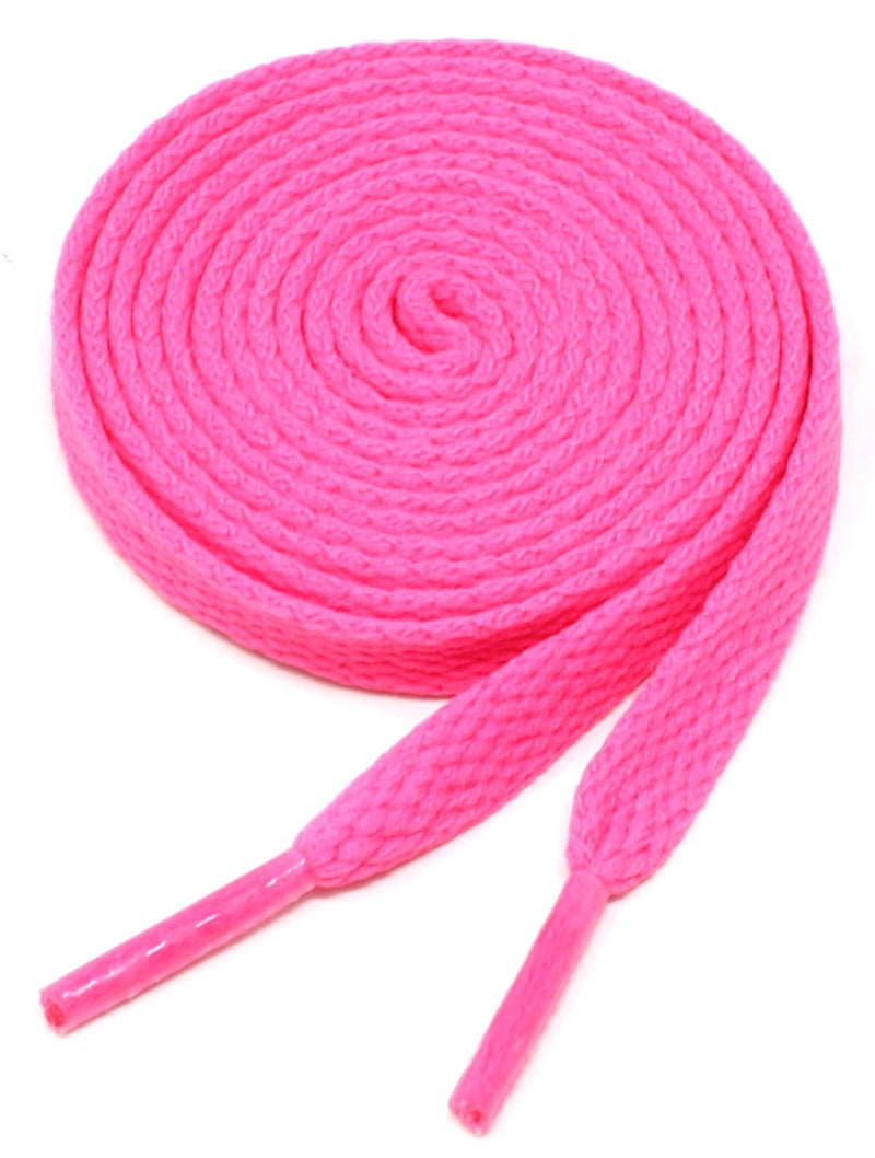 BCB Wear Flat Shoelaces 5/16" Wide Solid Colors Several Lengths For Sneakers and Shoes (Hot Pink-27) - Image 5