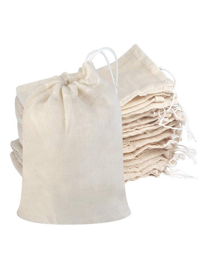 Tayfremn Cotton Drawstring Bags, Reusable Muslin Bag Natural Cotton Bags with Drawstring Produce Bag Bulk Gift Bag Jewelry Pouch for Party Wedding Home Storage, Natural Color (3 by 4 Inches) - Image 4