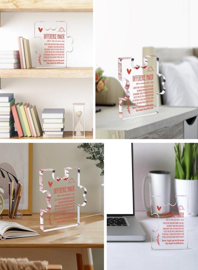 TuSuQing Thank You Gifts Difference Maker Gifts for Leader Boss Staff Employee Best Mom Mentor Coach Manager Coworker Teacher Appreciation Quote Birthday Gifts Irregular Acrylic Decorative Table Signs - Image 4